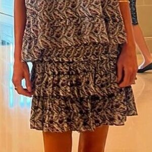 Isabel Marant Naomi Étoile Women's Floral Tiered Short Skirt Multicolor